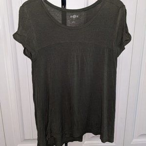 SO Swing Olive Green Cold Shoulder Shirt Juniors M